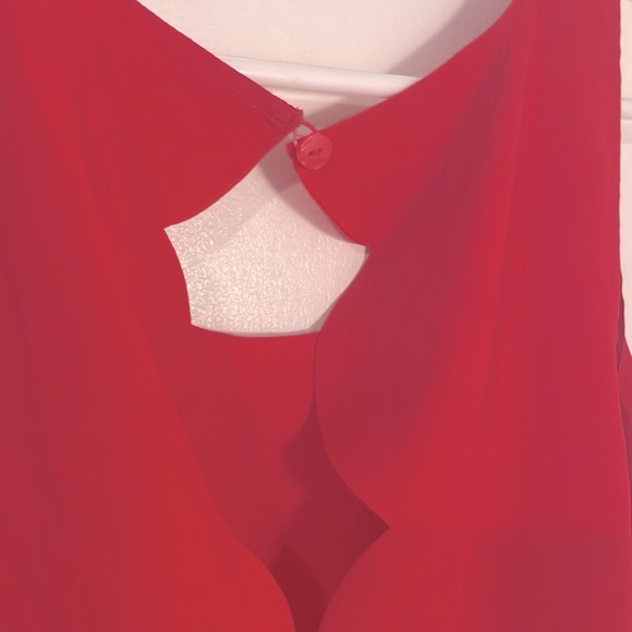 Maison Jules Red Tank Top Scalloped - Picture 3 of 4